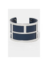 Bracelet Manchette ARTIFICIA bleu finition argentée