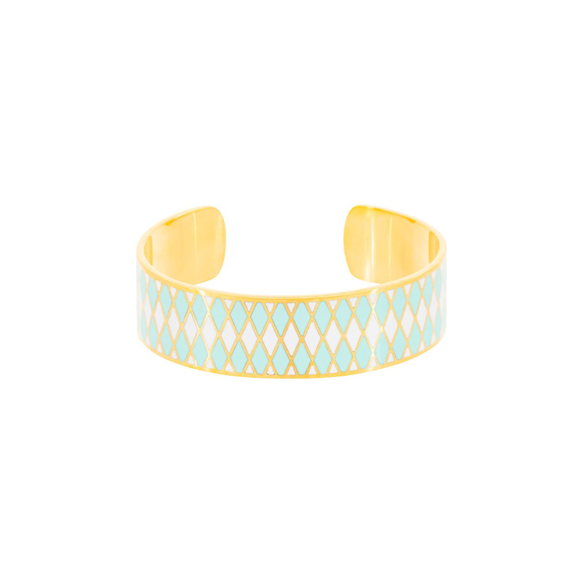 Bracelet Manchette SYMPHONIA émail bleu finition dorée