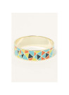 Bracelet Manchette GRAFFIA émail multicolore finition dorée