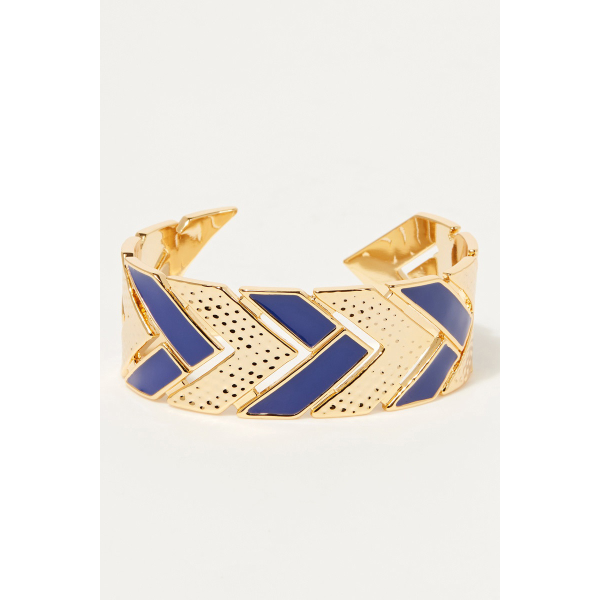 Bracelet Manchette SERENADEA émail bleu finition dorée