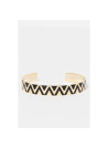 Bracelet Jonc SCULPTORIA émail noir finition dorée