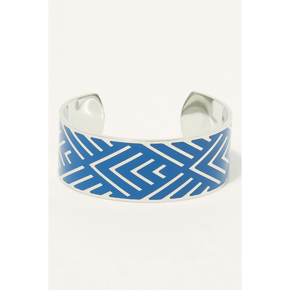 Bracelet Manchette HARMONIEA émail bleu finition argentée Bracelet Manchette HARMONIEA émail bleu finition argentée