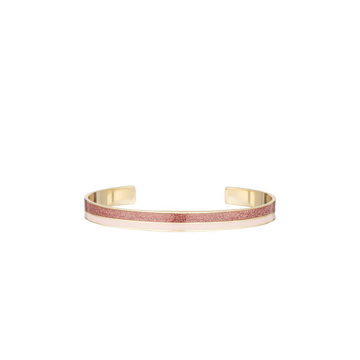Bracelet Jonc ANTIQUA émail rose finition dorée