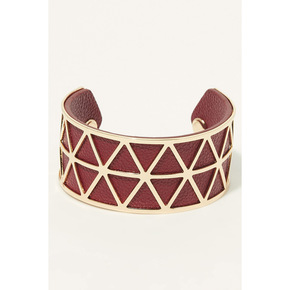 Bracelet Manchette LYRIS bordeaux finition dorée Bracelet Manchette LYRIS bordeaux finition dorée