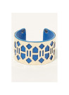 Bracelet Manchette ILLUSTROS bleu finition dorée