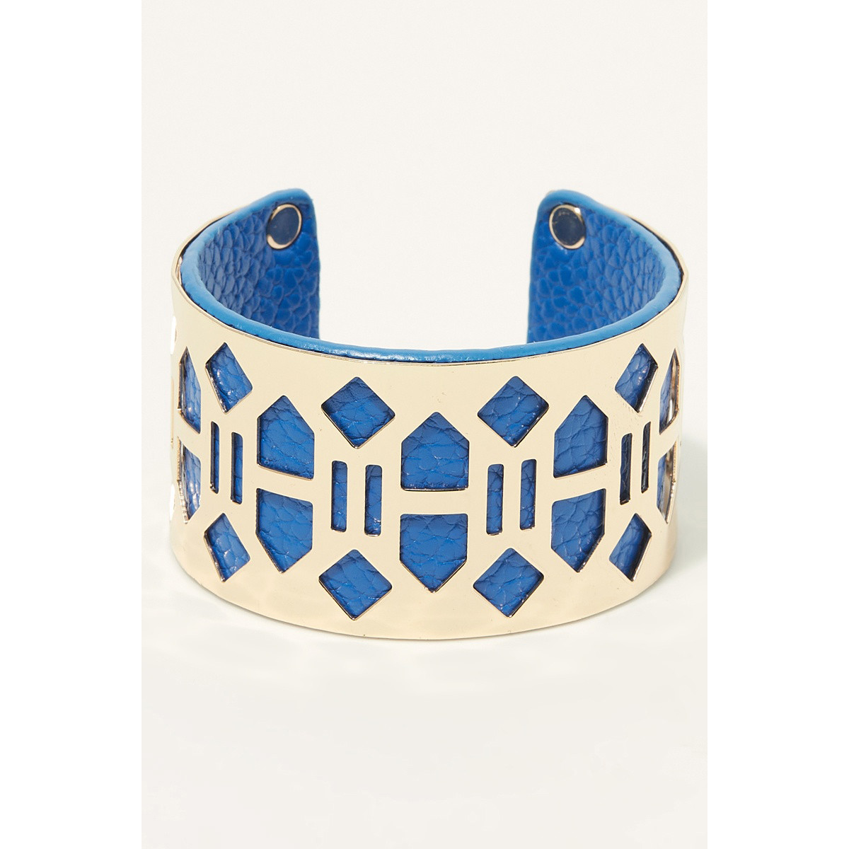 Bracelet Manchette ILLUSTROS bleu finition dorée