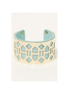 Bracelet Manchette ILLUSTROS bleu finition dorée