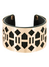 Bracelet Manchette ILLUSTROS noir finition dorée