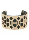 Bracelet Manchette ILLUSTROS vert et gris finition rosée