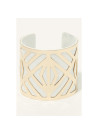 Bracelet Manchette DESIGNIA gris finition dorée