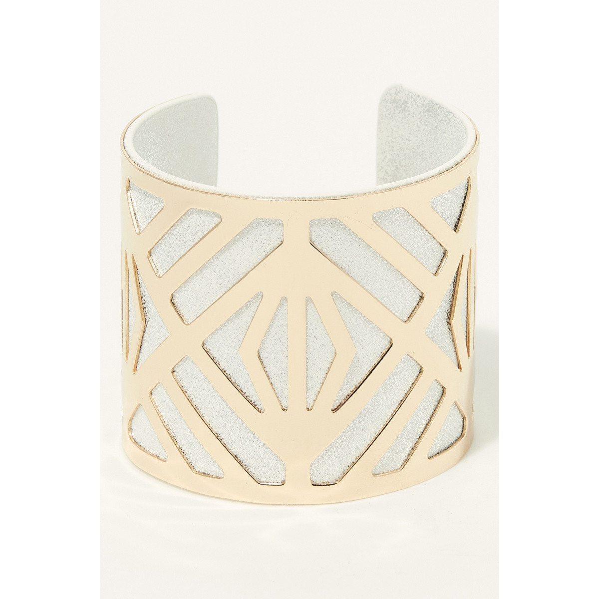 Bracelet Manchette DESIGNIA gris finition dorée