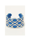 Bracelet Manchette CANZONA bleu finition dorée
