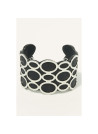 Bracelet Manchette CANZONA noir finition argentée