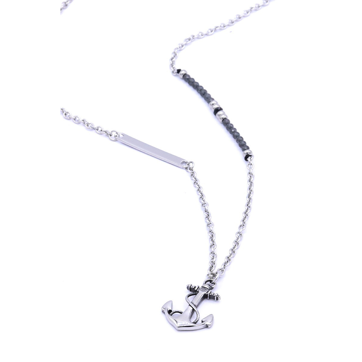 Collier Homme en Acier"Skylar" Collier Homme "Ancre d'Acier"