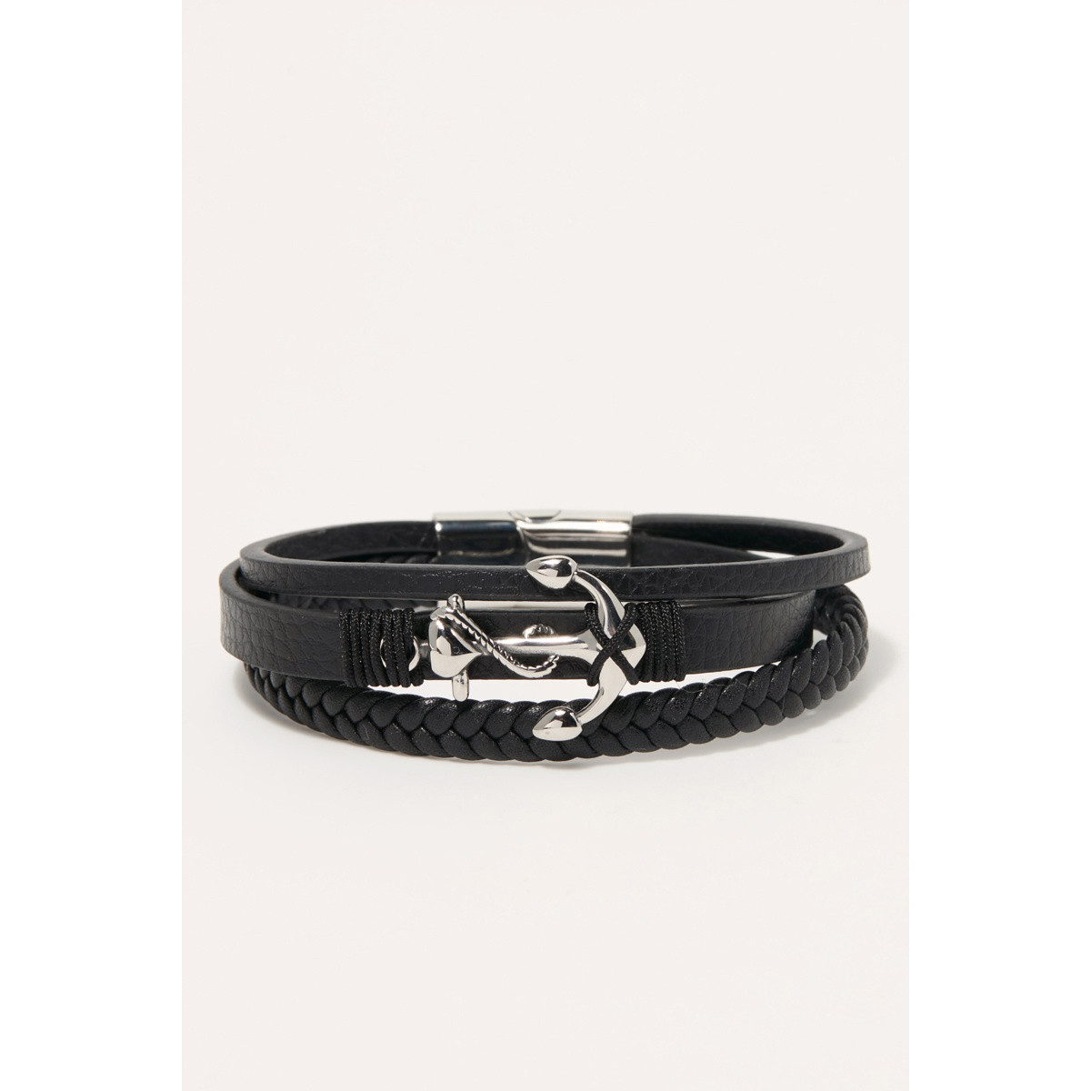 Bracelet Homme Cuir et Acier"Venton" Taille L