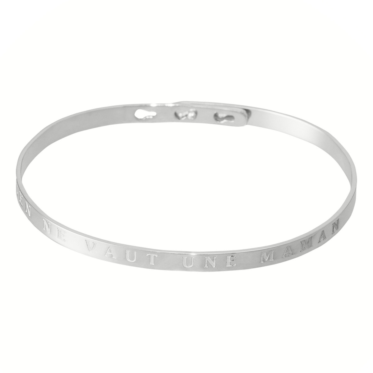 Bracelet à message "Rien ne Vaut Une Maman" Laiton argenté Bracelet à message "Rien ne Vaut Une Maman" Laiton argenté