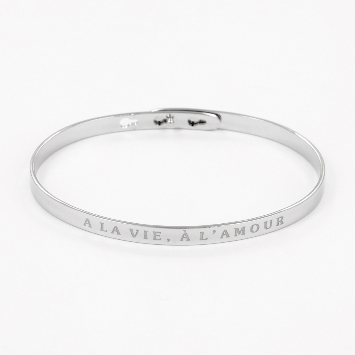 Bracelet à message "A La Vie, à L'Amour" Laiton argenté