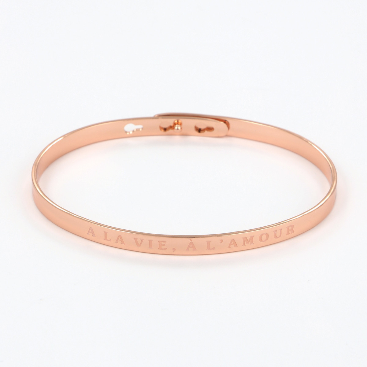 Bracelet à message "A La Vie, à L'Amour" Laiton rosé Bracelet à message "A La Vie, à L'Amour" Laiton rosé