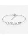 Bracelet à message "Amour" Laiton argenté