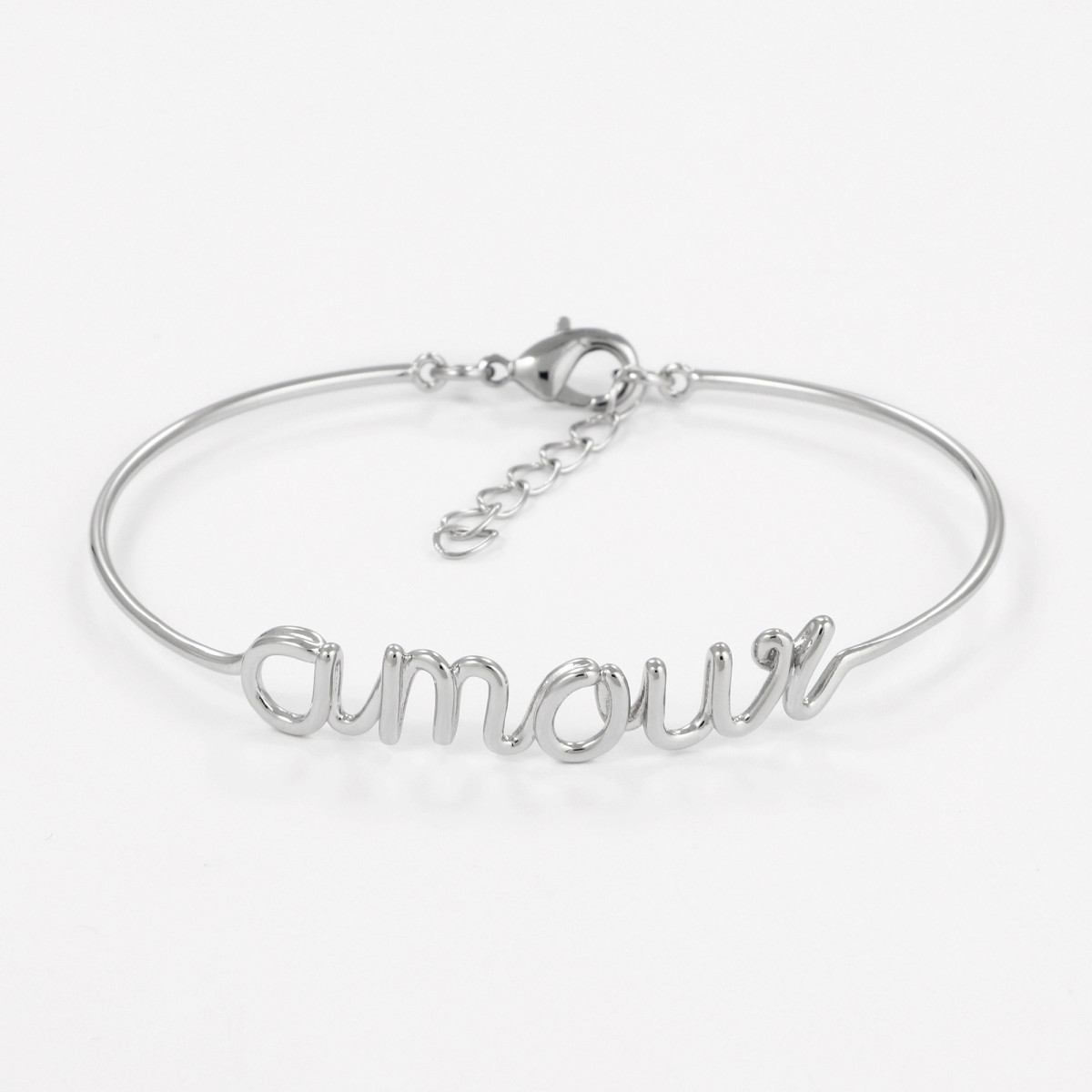 Bracelet à message "Amour" Laiton argenté Bracelet à message "Amour" Laiton argenté