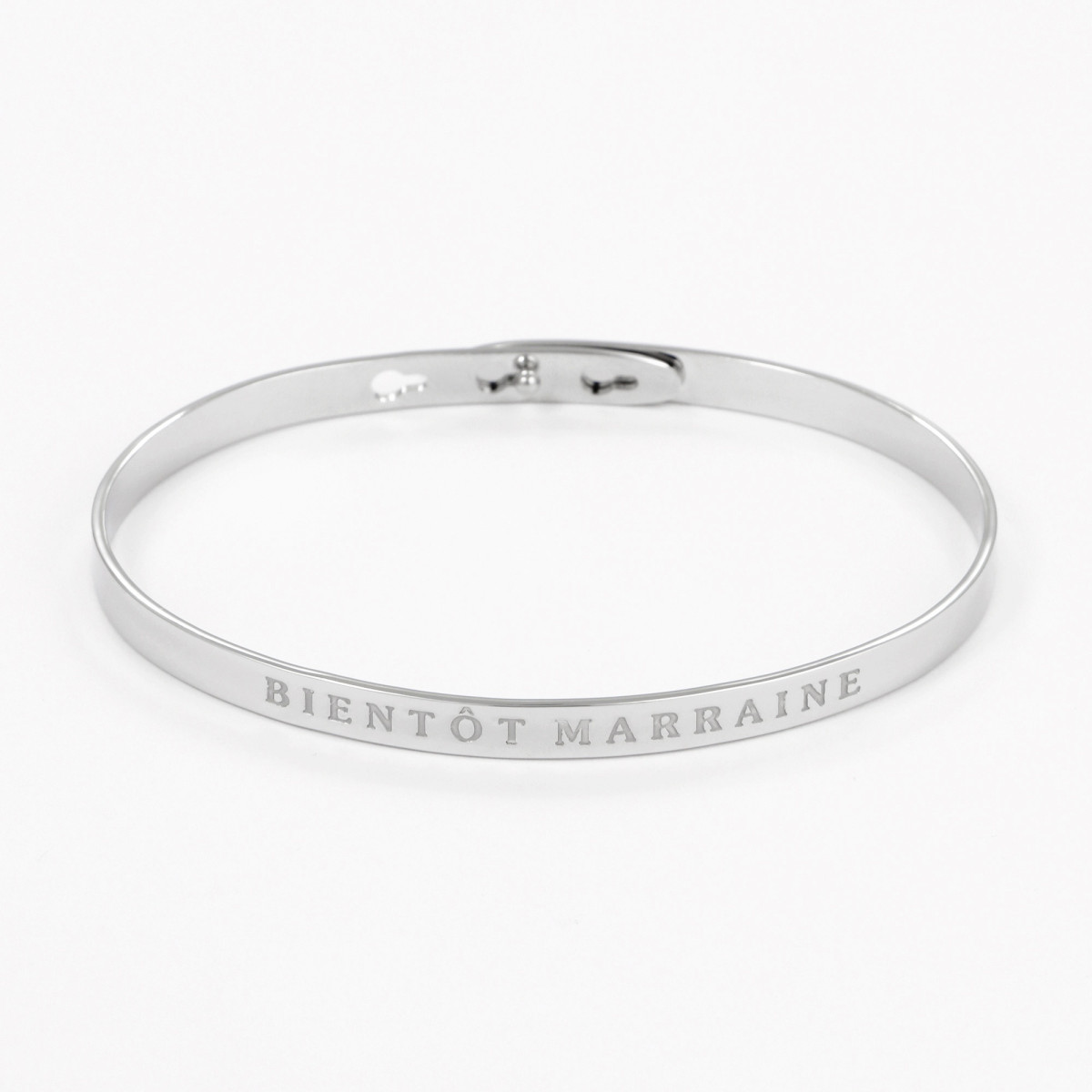Bracelet à message "Bientôt Marraine" Laiton argenté