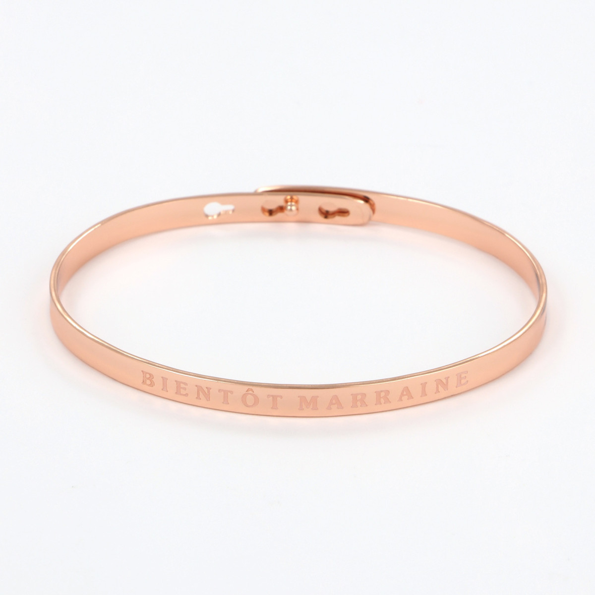 Bracelet à message "Bientôt Marraine" Laiton rosé