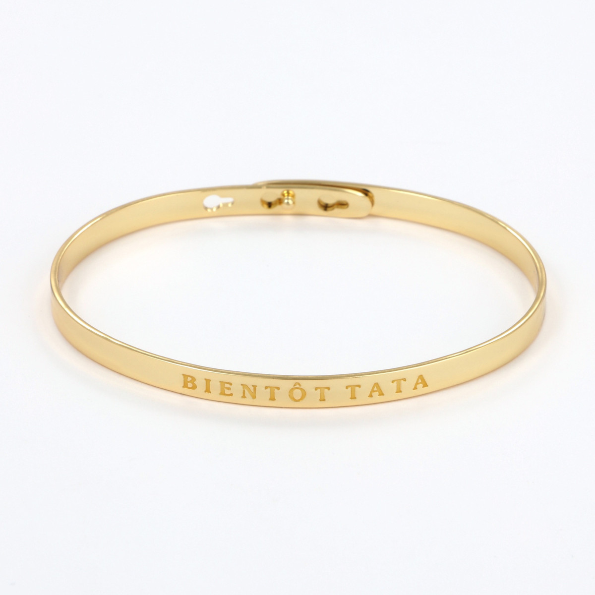 Bracelet à message "Bientôt Tata" Laiton doré Bracelet à message "Bientôt Tata" Laiton doré
