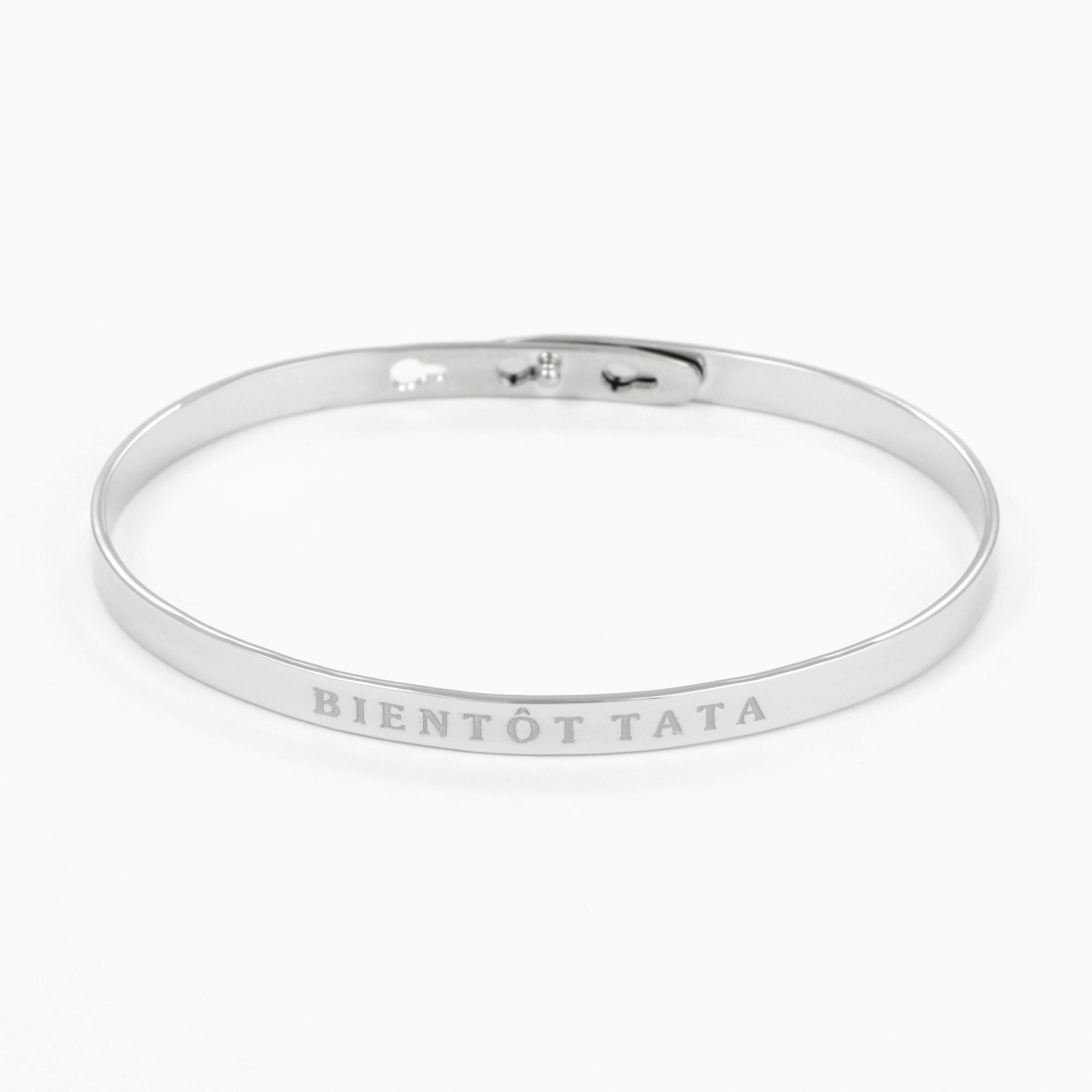 Bracelet à message "Bientôt Tata" Laiton argenté