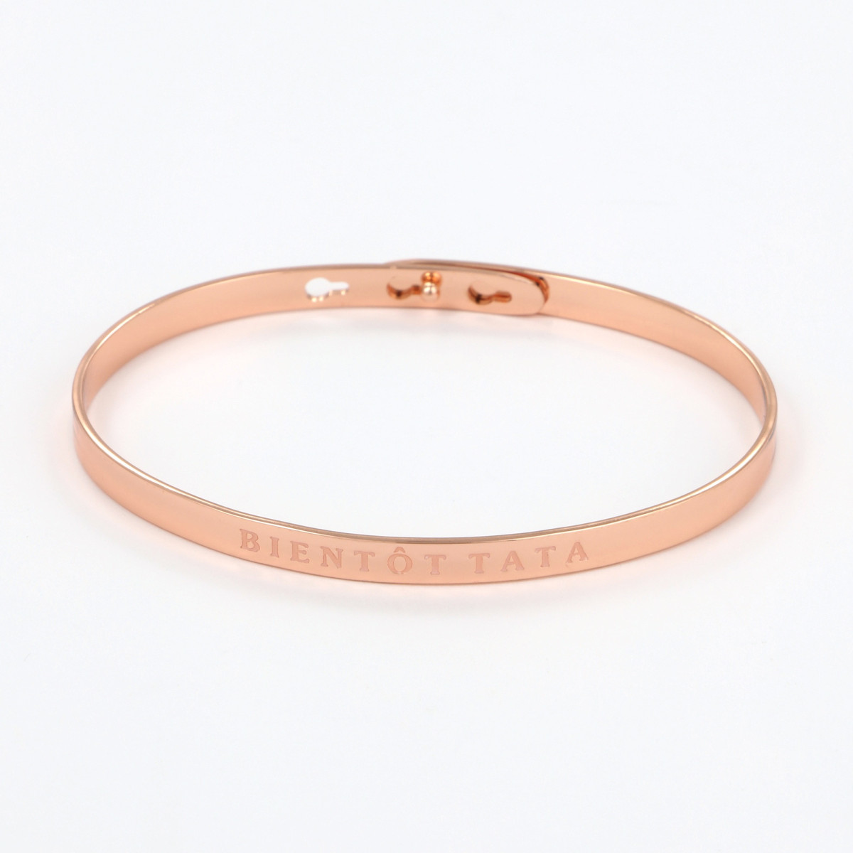 Bracelet à message "Bientôt Tata" Laiton rosé
