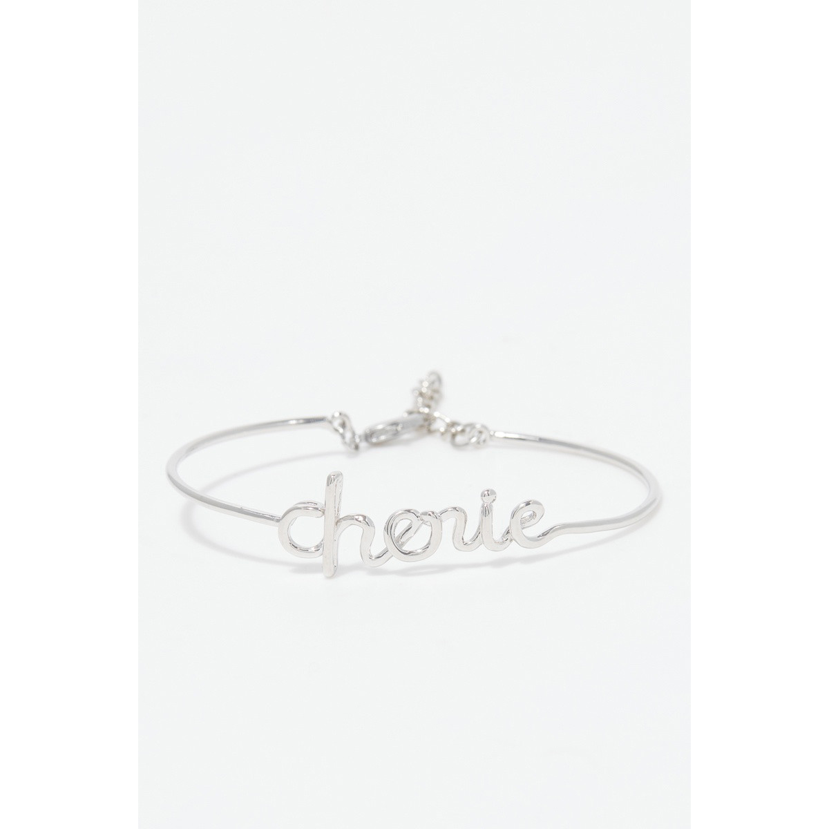 Bracelet à message "Chérie" Laiton argenté