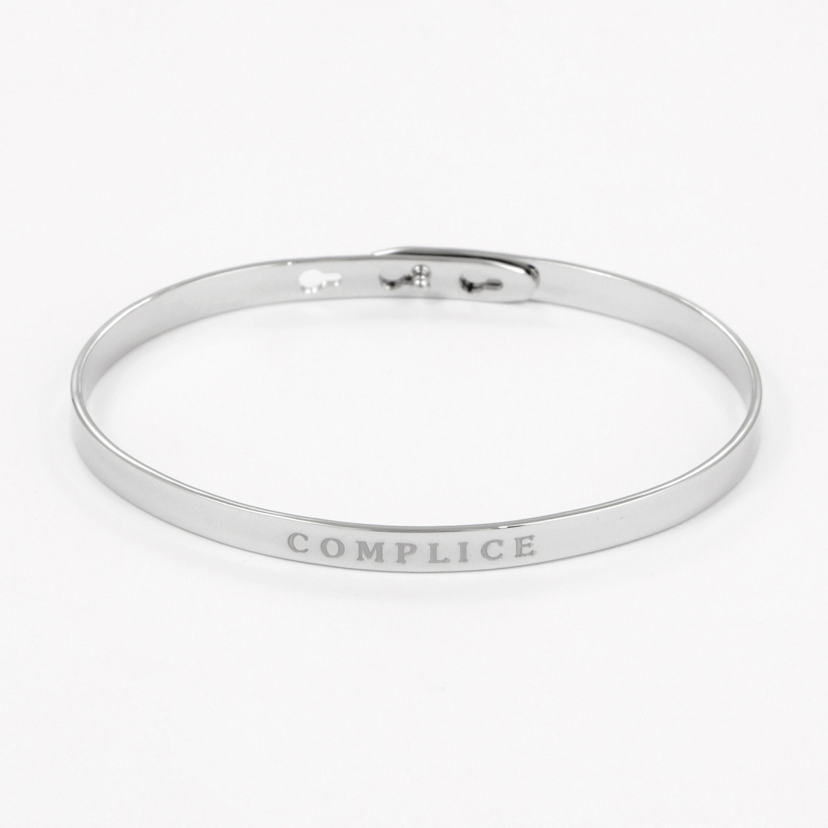 Bracelet à message "Complice" Laiton argenté Bracelet à message "Complice" Laiton argenté