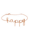 Bracelet à message "Happy" Laiton rosé