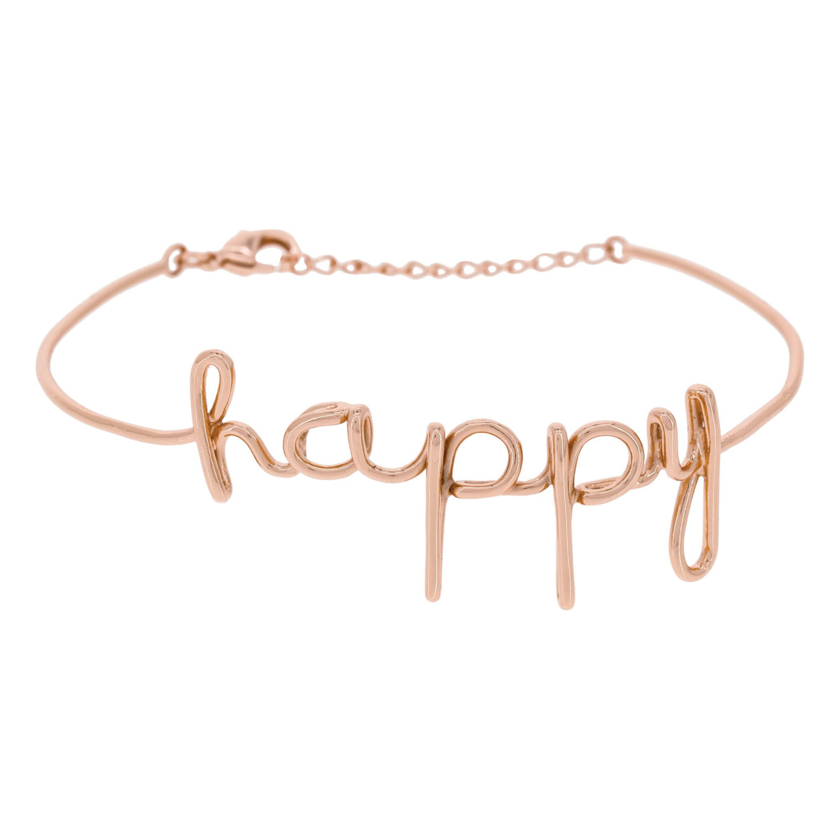 Bracelet à message "Happy" Laiton rosé Bracelet à message "Happy" Laiton rosé