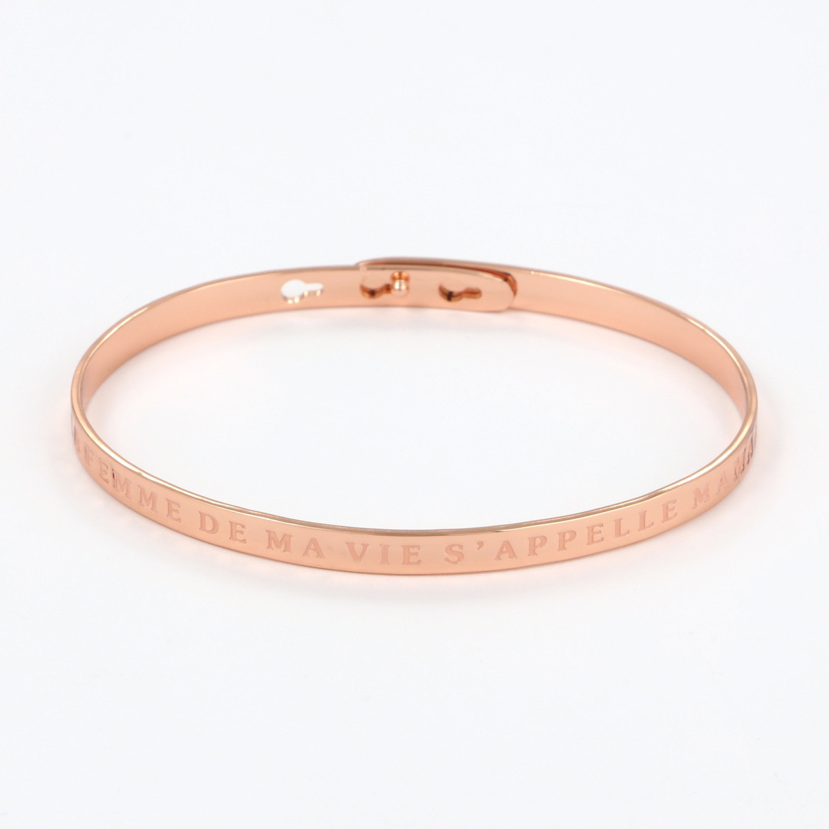 Bracelet à message "La Femme de Ma Vie s'appelle Maman" Laiton rosé Bracelet à message "La Femme de Ma Vie s'appelle Maman" Laiton rosé