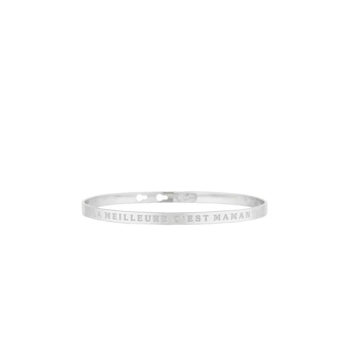 Bracelet à message "La Meilleure c'est Maman" Laiton argenté