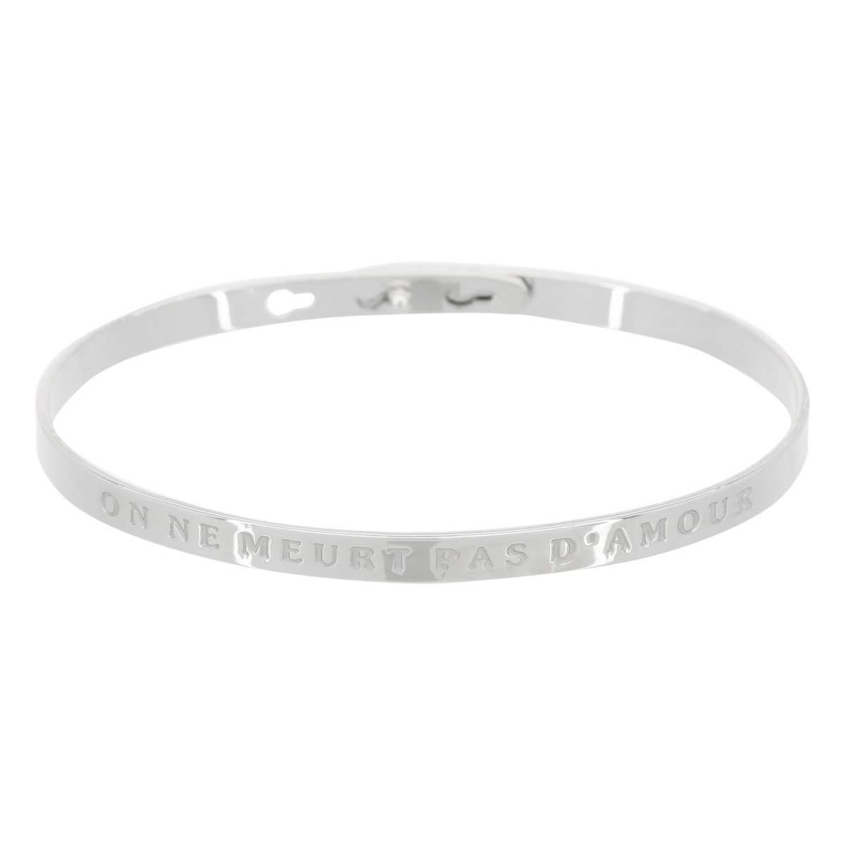 Bracelet à message "On ne Meurt Pas d'amour" Laiton argenté