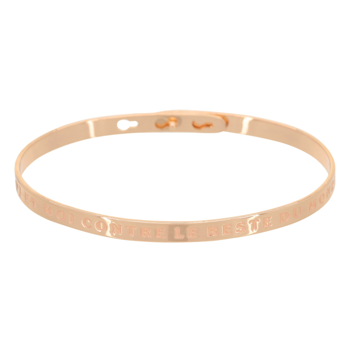 Bracelet à message "Toi Et Moi Contre Le Reste du Monde" Laiton rosé