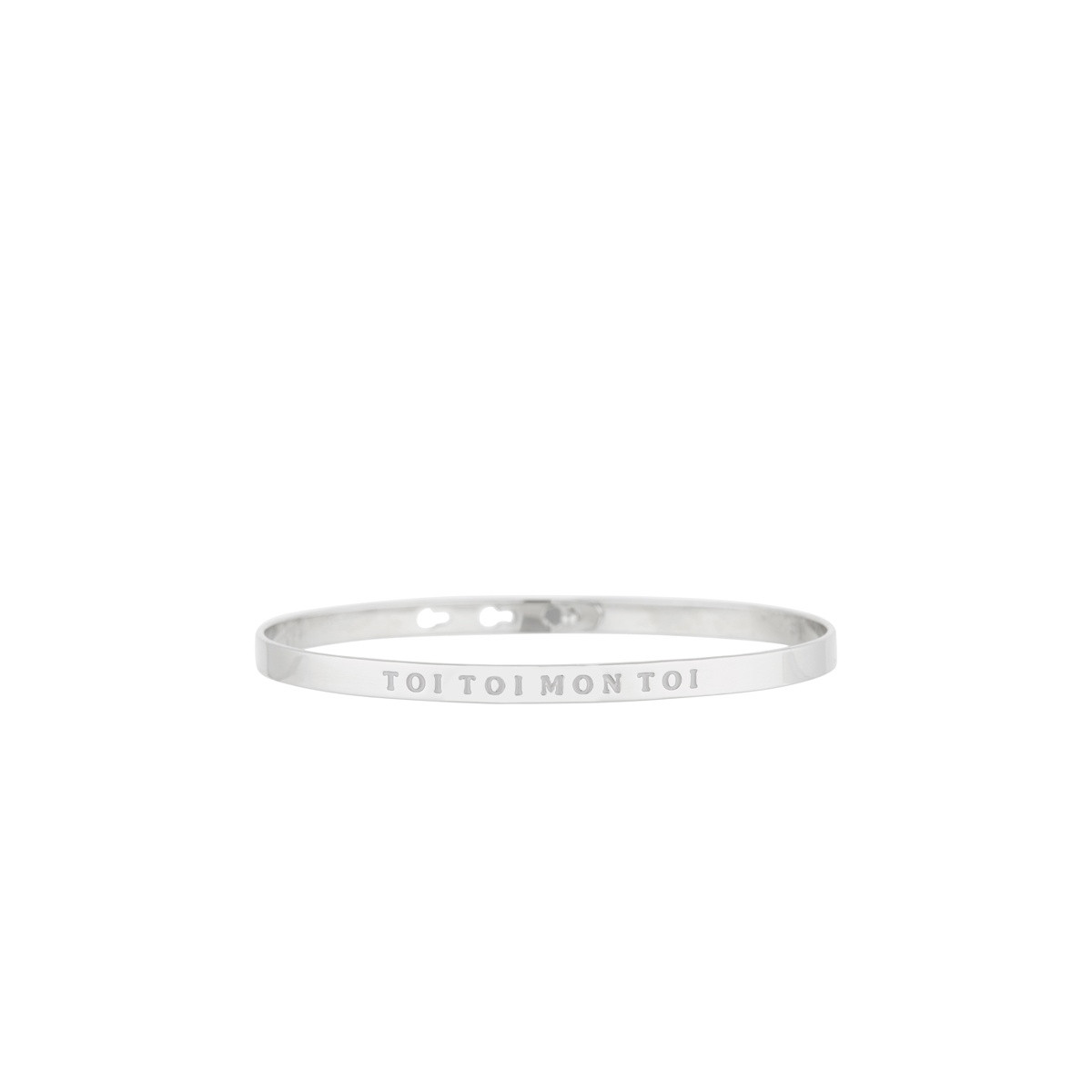 Bracelet à message "Toi Toi Mon Toi" Laiton argenté Bracelet à message "Toi Toi Mon Toi" Laiton argenté