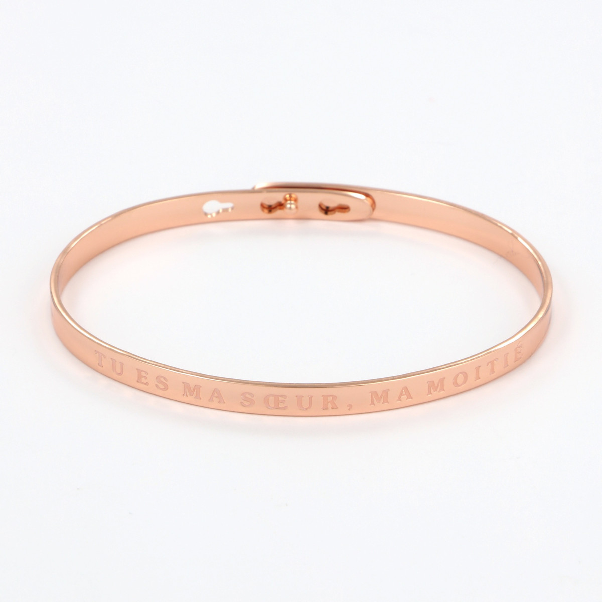 Bracelet à message "Tu es ma sœur, Ma Moitié" Laiton rosé Bracelet à message "Tu es ma sœur, Ma Moitié" Laiton rosé