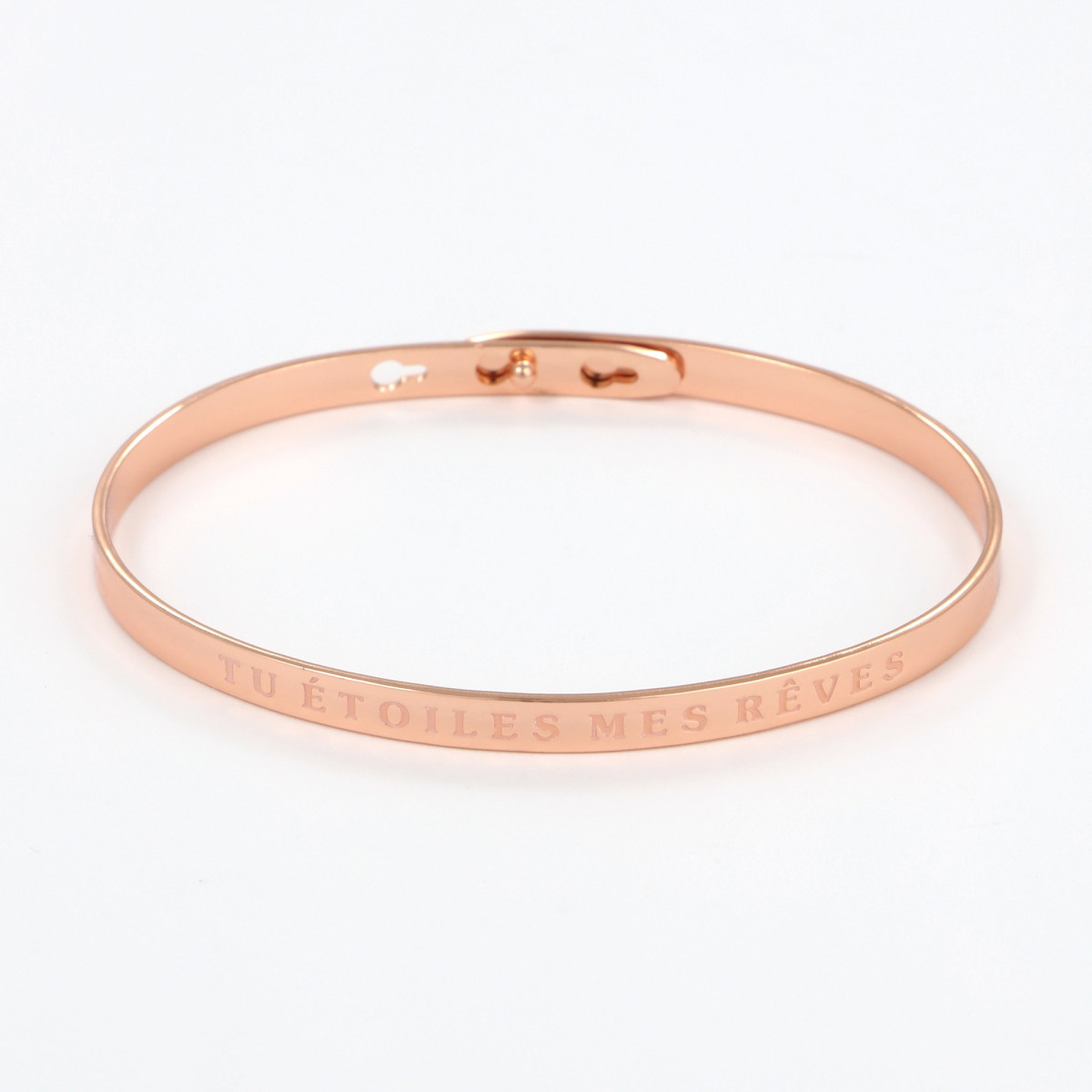Bracelet à message "Tu Étoiles Mes Rêves" Laiton rosé