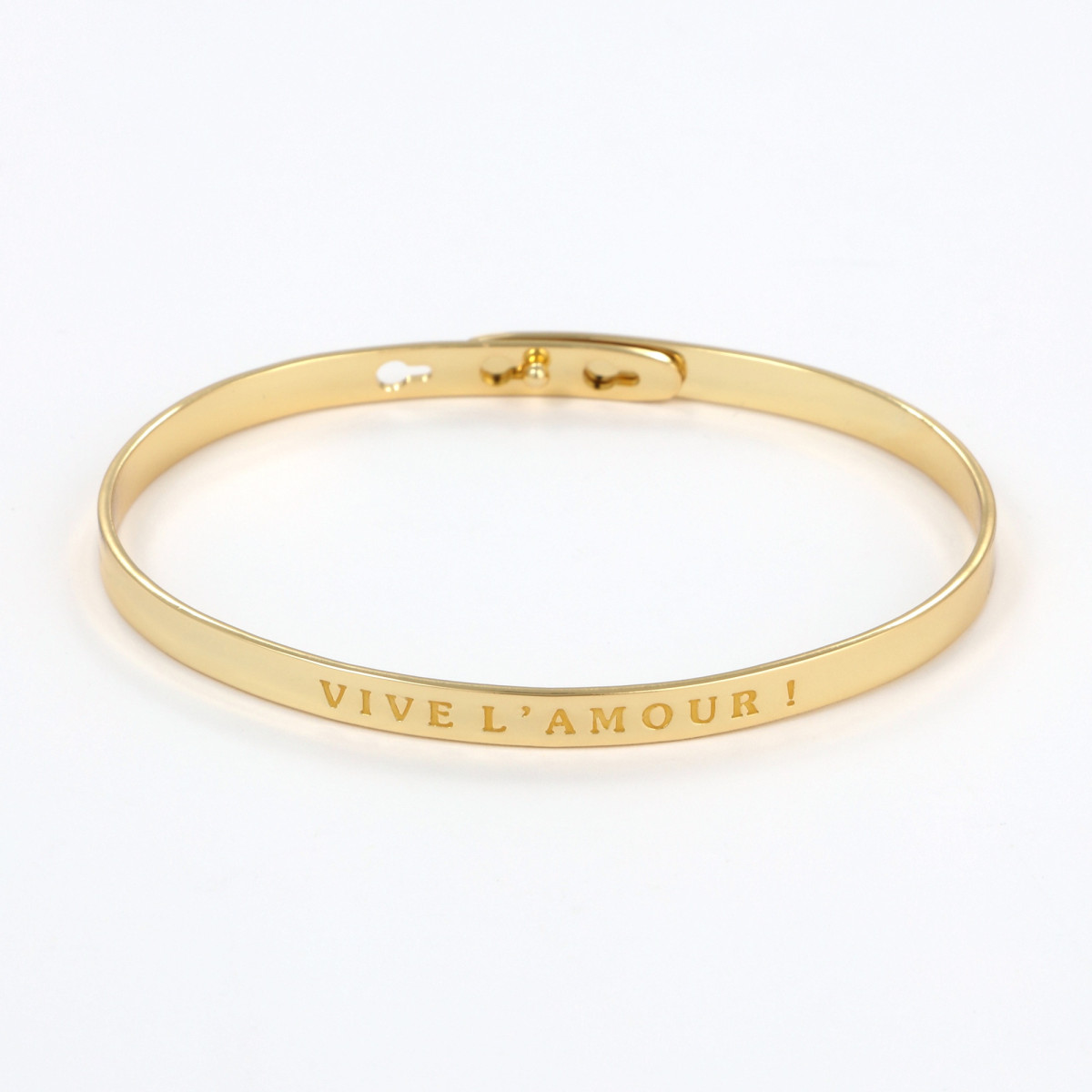 Bracelet à message "Vive L'Amour !" Laiton doré Bracelet à message "Vive L'Amour !" Laiton doré