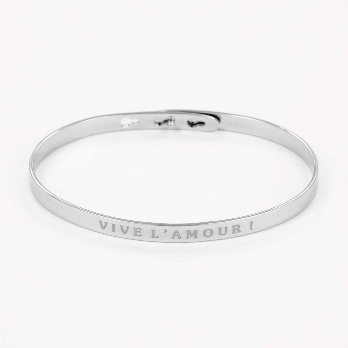 Bracelet à message "Vive L'Amour !" Laiton argenté Bracelet à message "Vive L'Amour !" Laiton argenté