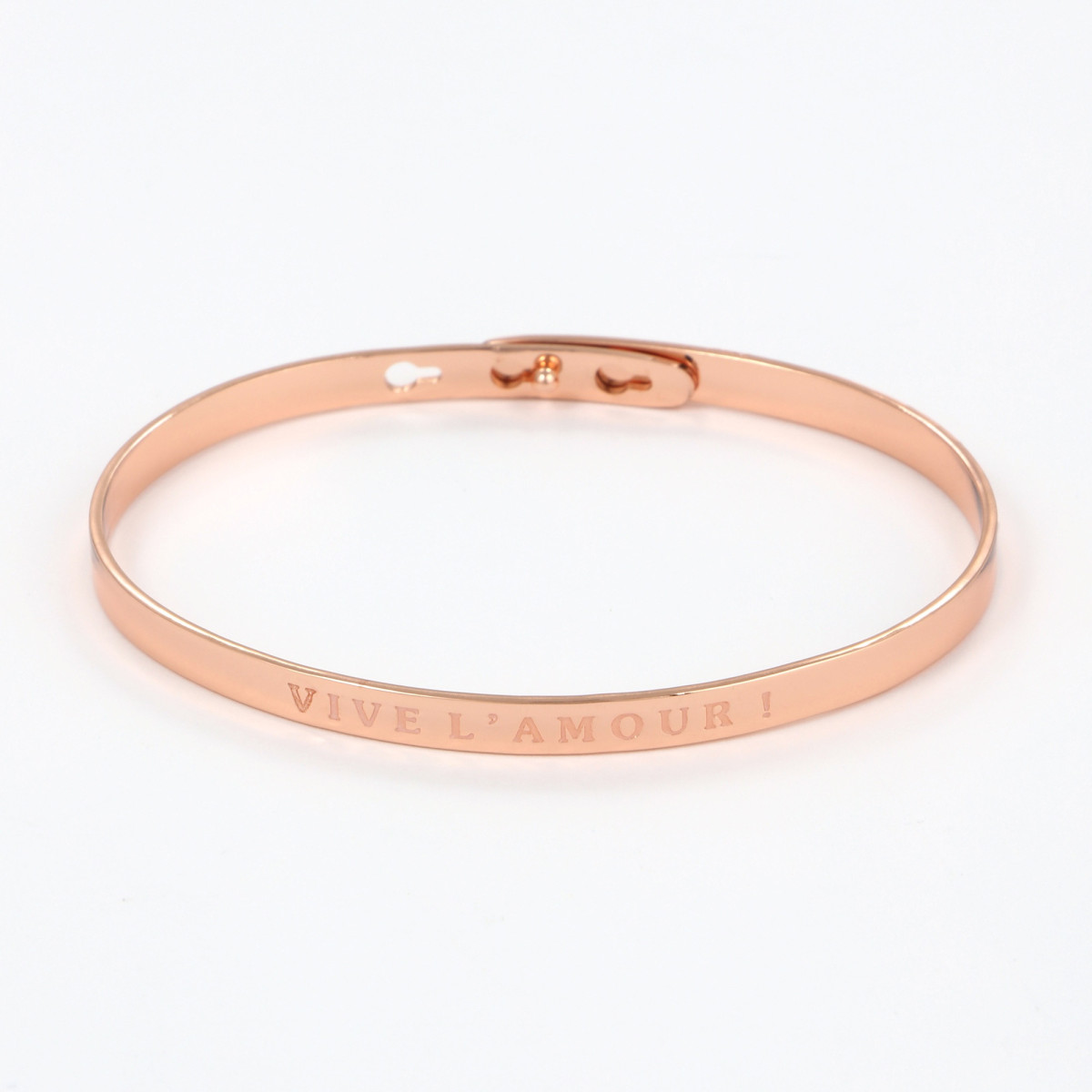Bracelet à message "Vive L'Amour !" Laiton rosé