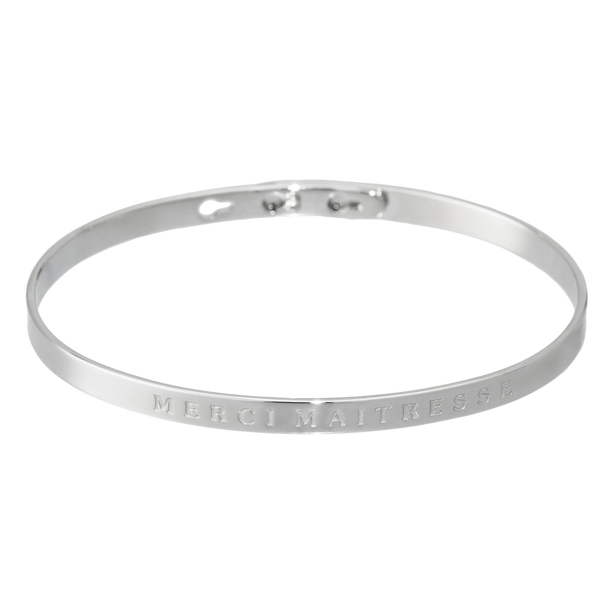 Bracelet à message "Merci Maitresse" Laiton argenté
