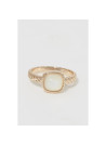 Bague "Azurielle", nacre blanche Laiton doré