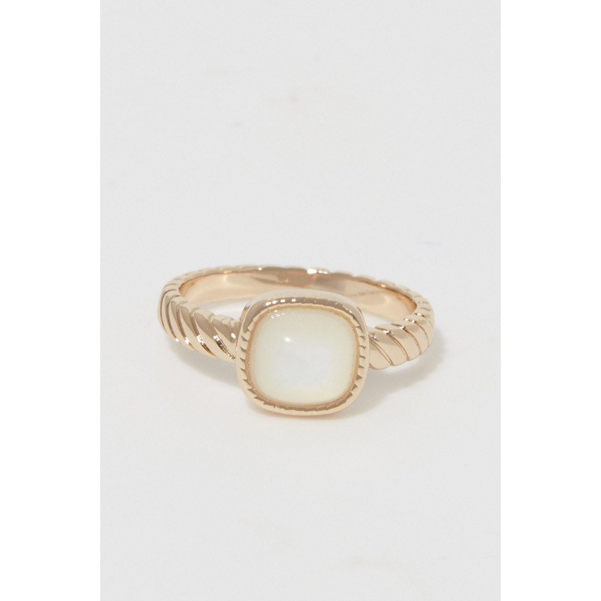 Bague "Azurielle", nacre blanche Laiton doré