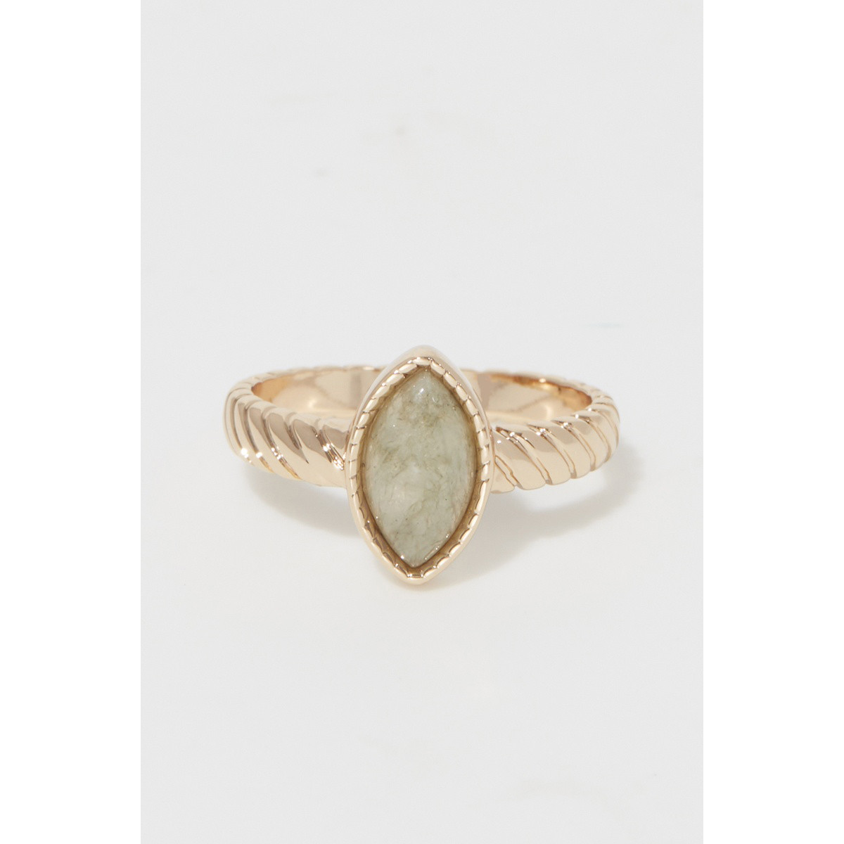 Bague "Brume", labradorite Laiton doré