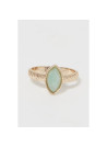 Bague "Brume", amazonite Laiton doré
