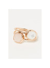 Bague Quartz rose et nacre Laiton doré "Calenda"