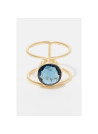 Bague "Eclipse" Iolite Laiton doré